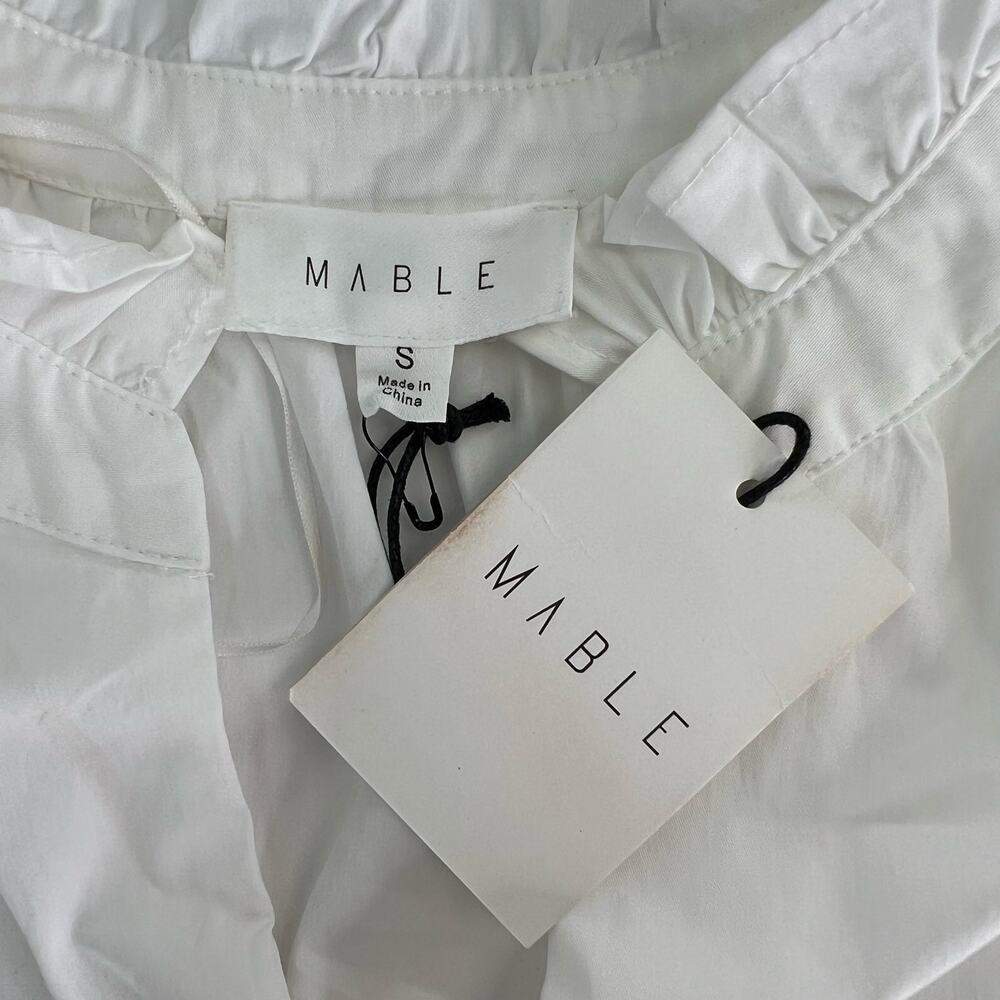 Mable White Ruffle Tiered Mini Size Small New with Tags - Picture 3 of 7